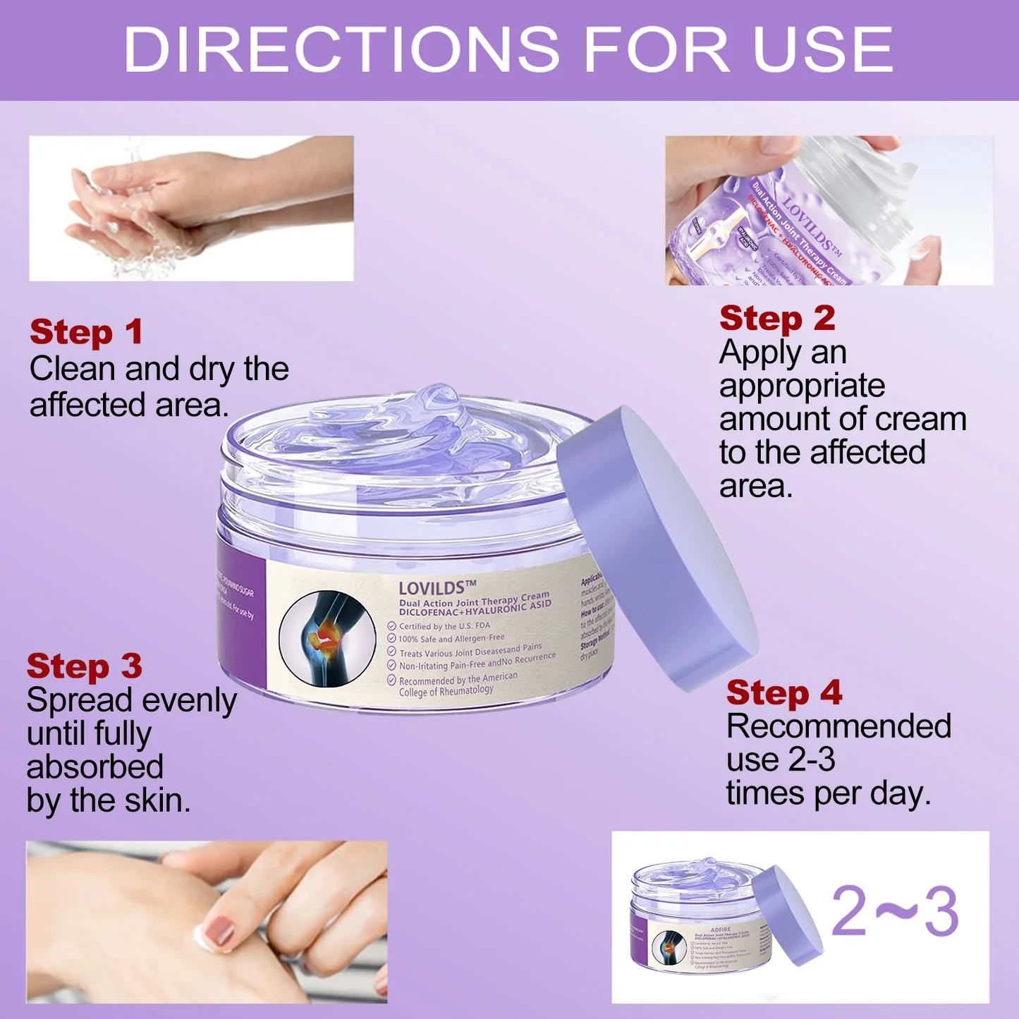 👩‍⚕️LOVILDS™ 7 Day Rapid Joint & Bone Therapy Cream USA Orthopedics (AAOS) Approved