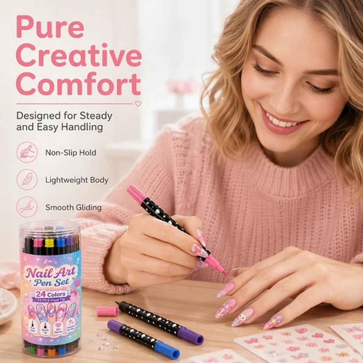 💅24‑Colors Dual‑Ended Nail Art Pens‑DIY Manicure Drawing Set🎁