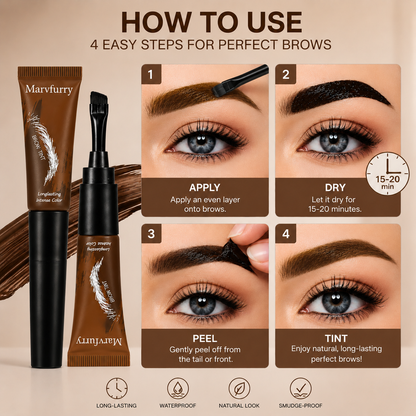Last Day Buy 1 Get 1 Free Marvfurry Brow Tint | Easy Peel, Natural Brows, Lasting Color