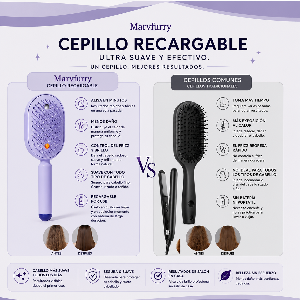🤦‍♀️Anti-Tangle Anti-Frizz Hair Brush | No More Knots & Frizzy Hair