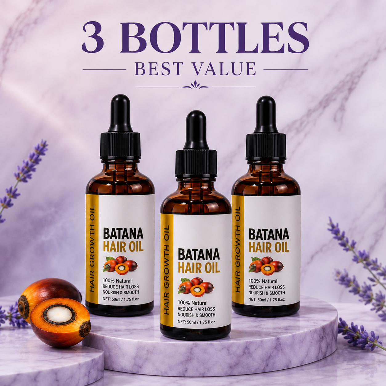 Batana Hair Oil Refill-3 Bottles